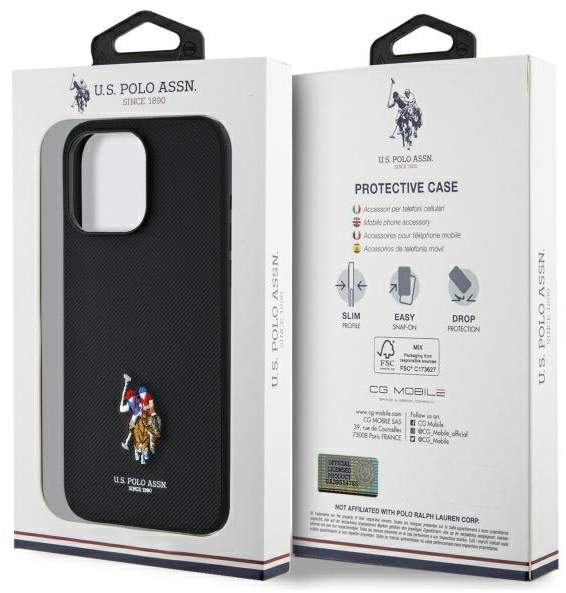 US Polo USHCP15XPEMK iPhone 15 Pro Max 6.7" black/black Embroidered DH Color