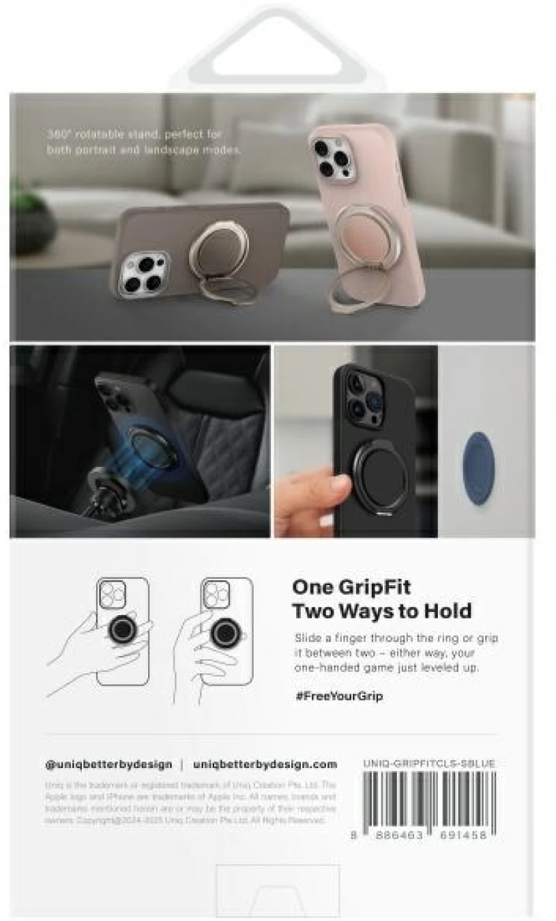Uniq Gripfit 360 Magnetic Mount&Kickstand Magnetic Holder blue/sapphire blue