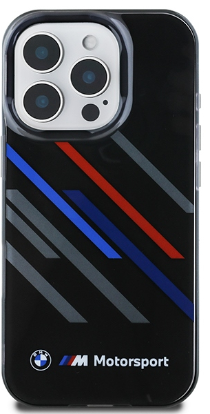 BMW Motosport IML Random Stripes iPhone 16 Pro Max Case - Black