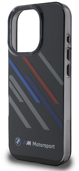 BMW Motosport IML Random Stripes iPhone 16 Pro Max Case - Black