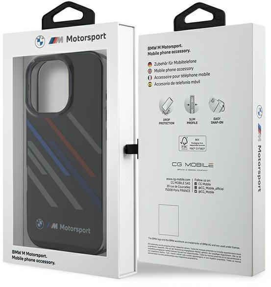 BMW Motosport IML Random Stripes iPhone 16 Pro Max Case - Black