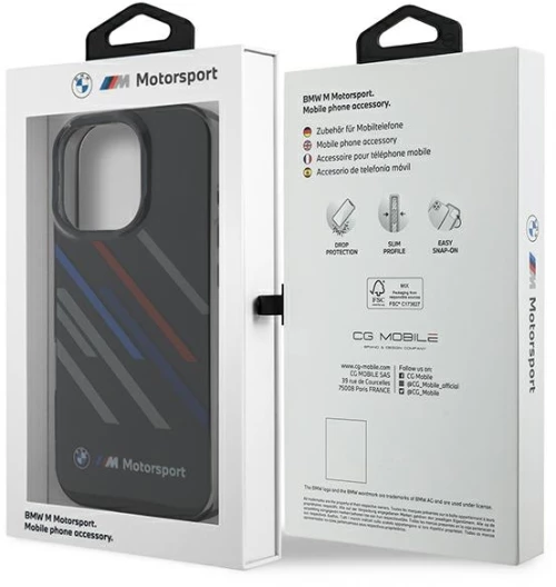 BMW Motosport IML Random Stripes iPhone 16 Pro Max Case - Black
