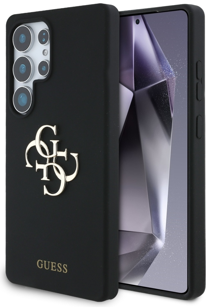 Guess Silicone Big 4G Logo Bottom Script case for Samsung Galaxy S25 Ultra - black