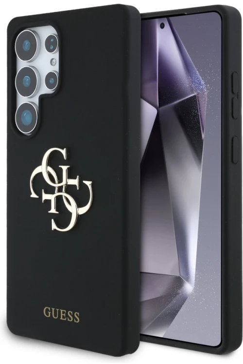 Guess Silicone Big 4G Logo Bottom Script case for Samsung Galaxy S25 Ultra - black