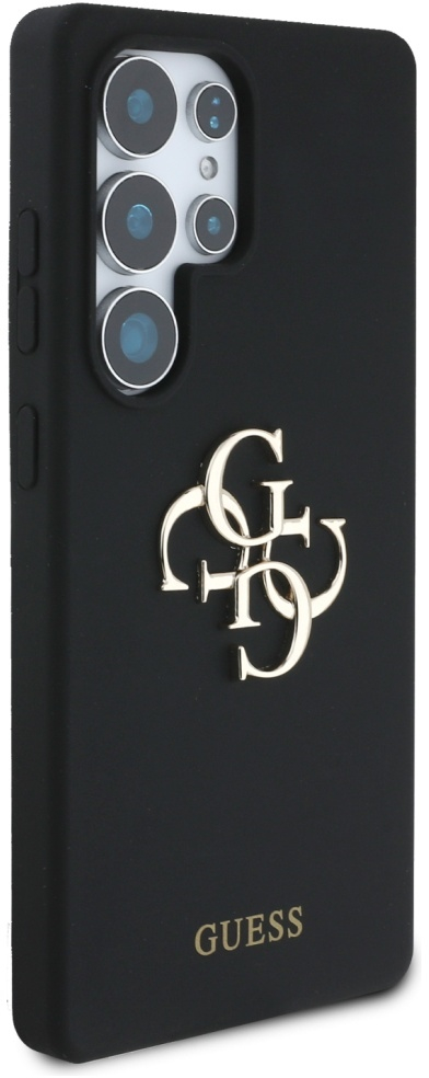 Guess Silicone Big 4G Logo Bottom Script case for Samsung Galaxy S25 Ultra - black