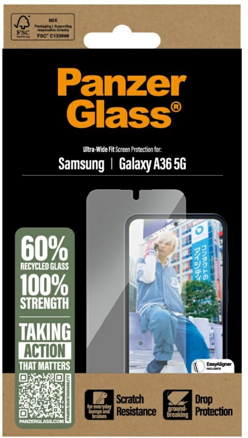 PanzerGlass Ultra-Wide Fit Tempered Glass for Samsung Galaxy A36 5G