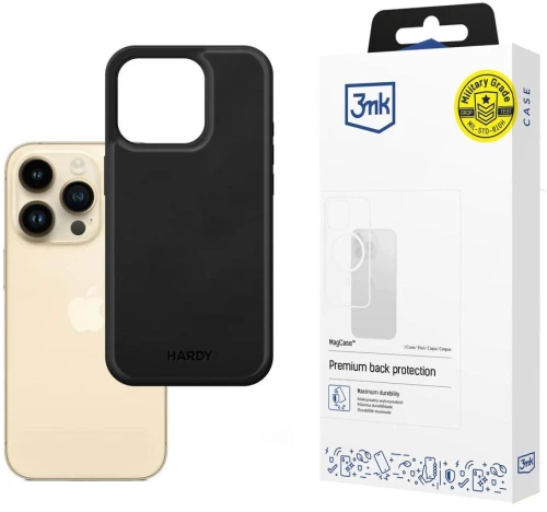 3mk Hardy Apple Silky Leather MagCase for Apple iPhone 14 Pro Max - Black