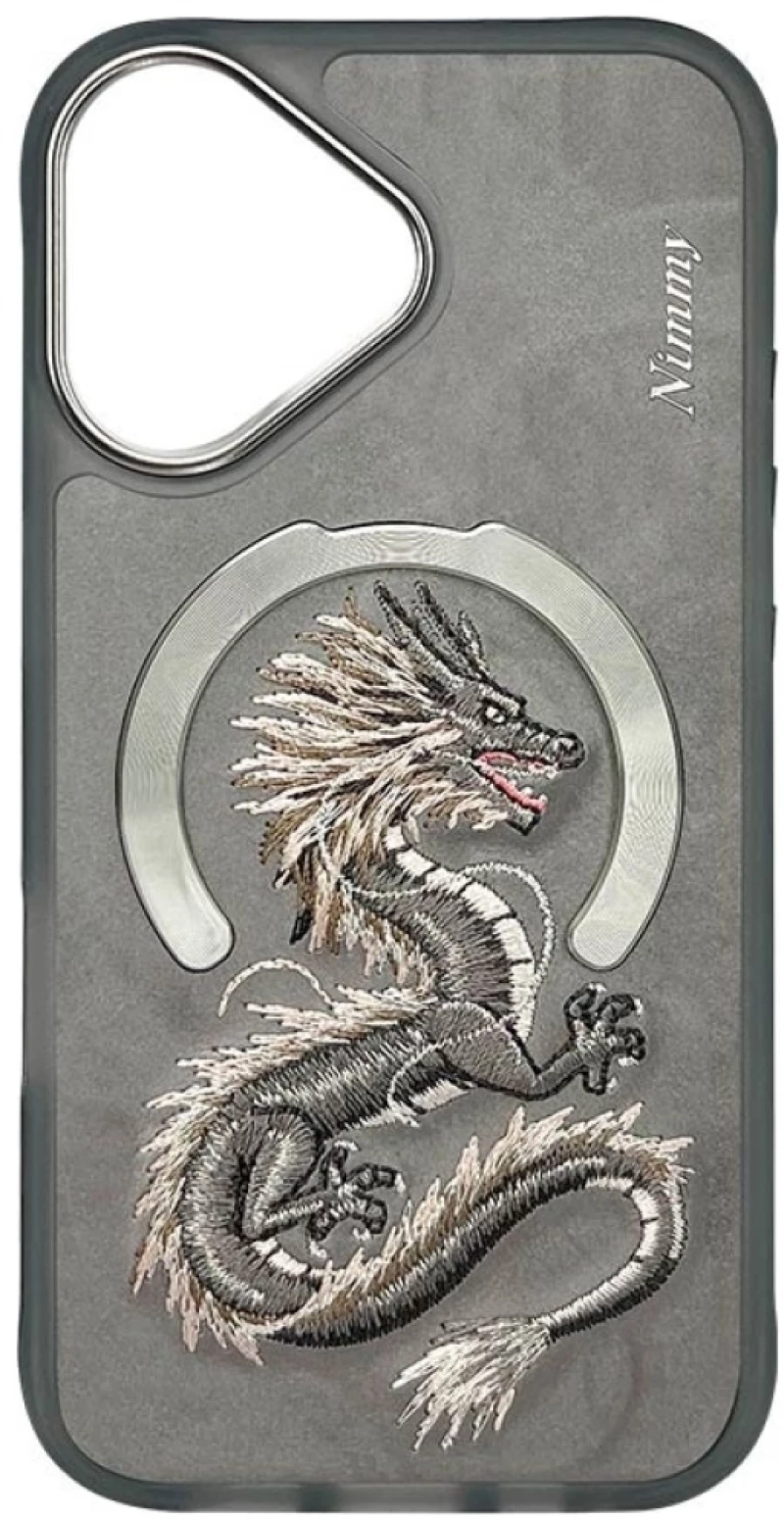Nimmy Dragon MagSafe iPhone 16 Case - Gray