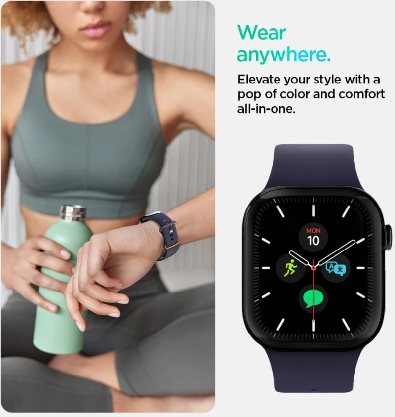 Spigen Nano Pop Strap for Apple Watch 44 / 45 / 46 / 49 mm - Navy Blue and Yellow