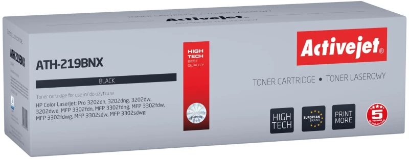 Activejet ATH-219BNX Toner for HP printer, replacement HP 219X W2190X; Supreme; 3200 pages; black, with chip