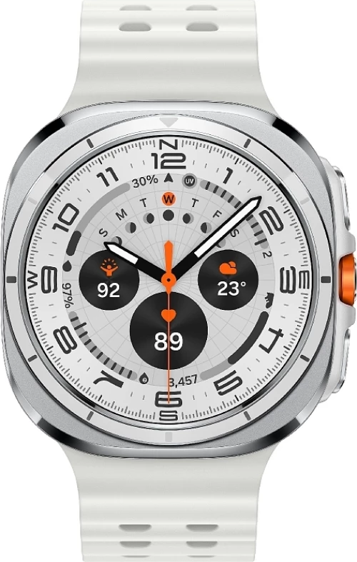 Samsung Galaxy Watch Ultra (2025) Titanium 47mm Αδιάβροχο με eSIM και Παλμογράφο - Λευκό
