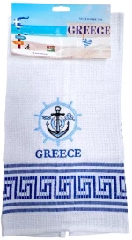 Πετσέτα ποτηρόπανο Souvenir με κέντημα - Σετ 12pcs - Greece - 416228 416228