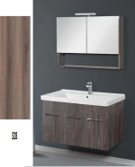 Έπιπλο Μπάνιου Cappuccino MDF Laminate Βάση, Καθρέπτης, Νιπτήρας 90cm 293
