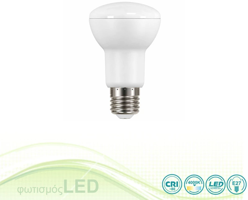 Λαμπτήρας Led E27 R63 7W- Warm Day Light (4000-4500K)