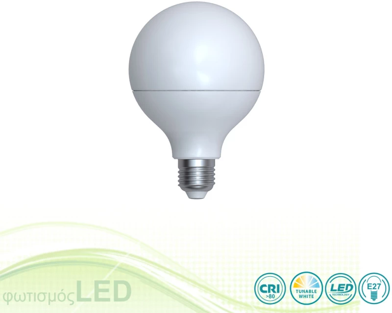 Λαμπτήρας Led E27 G95 10W Tunable White