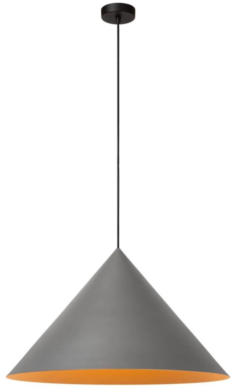 Lucide SPITZE - Pendant light - Ø 60 cm - 1xE27 - Grey | Vibes - 21440/60/36