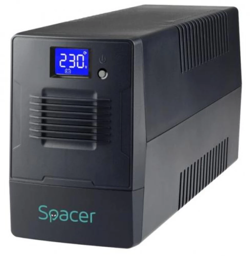 Spacer SPUP-600D-LIT01 UPS 600VA 360W με 2 Schuko Πρίζες