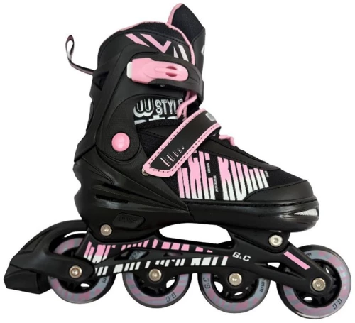 Αυξομειούμενα Πατίνια Roller GC BW 166 Μαύρο/Ροζ IN-LINE SKATES Small(31-34) - 10-00-001