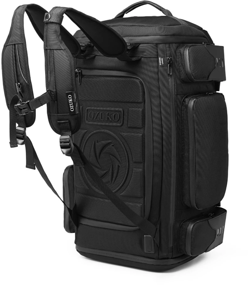 Ozuko 9326 Σακ Βουαγιάζ Πλάτης 60lt Υφασμάτινη Μαύρο