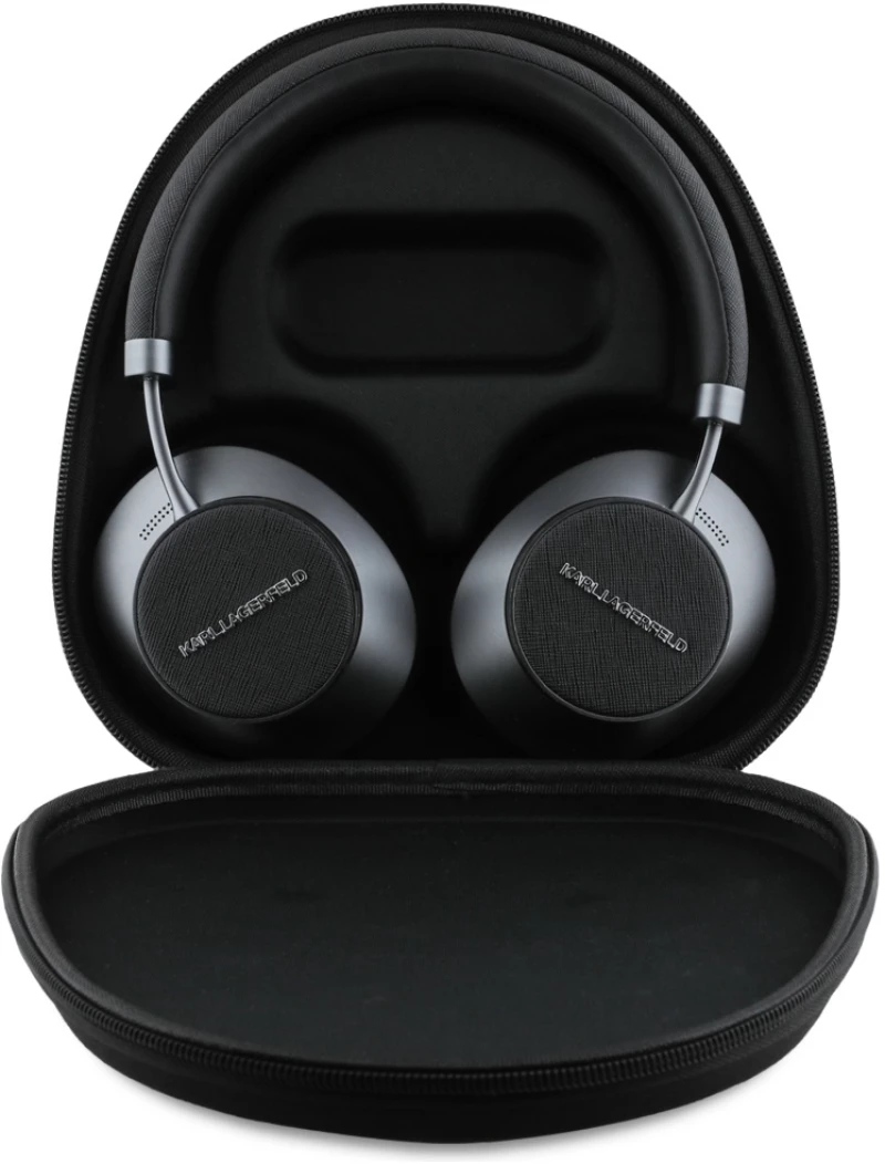 Karl Lagerfeld Ασύρματα Ακουστικά Saffiano Metal Logo ANC/ENC Black