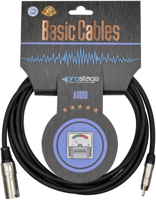 Prostage BRCM-05 - Επαγγελματικό καλώδιο XLR male - RCA male 5 μέτρα