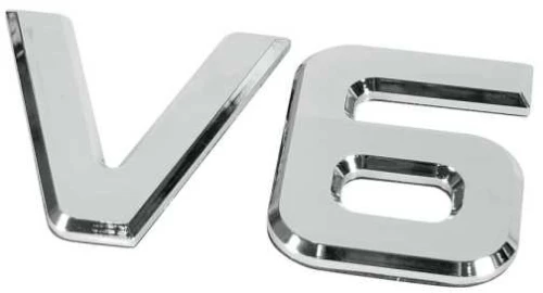 ΜΕΤΑΛΛΙΚΟ ΣΗΜΑ V6 165x92mm 1ΤΕΜ.