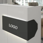 Γραφείο υποδοχής - reception Aloha Megapap με LED χρώμα λευκό - ανθρακί 95,5x40x110,3εκ.