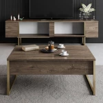 Έπιπλο τηλεόρασης Luxe χρώμα καρυδί - χρυσό 180x30x50εκ.