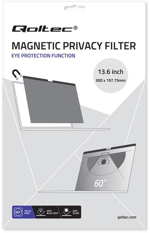 Qoltec GDPR Privacy Filter for MacBook Air 13.6" | Magnetic | Eye protection
