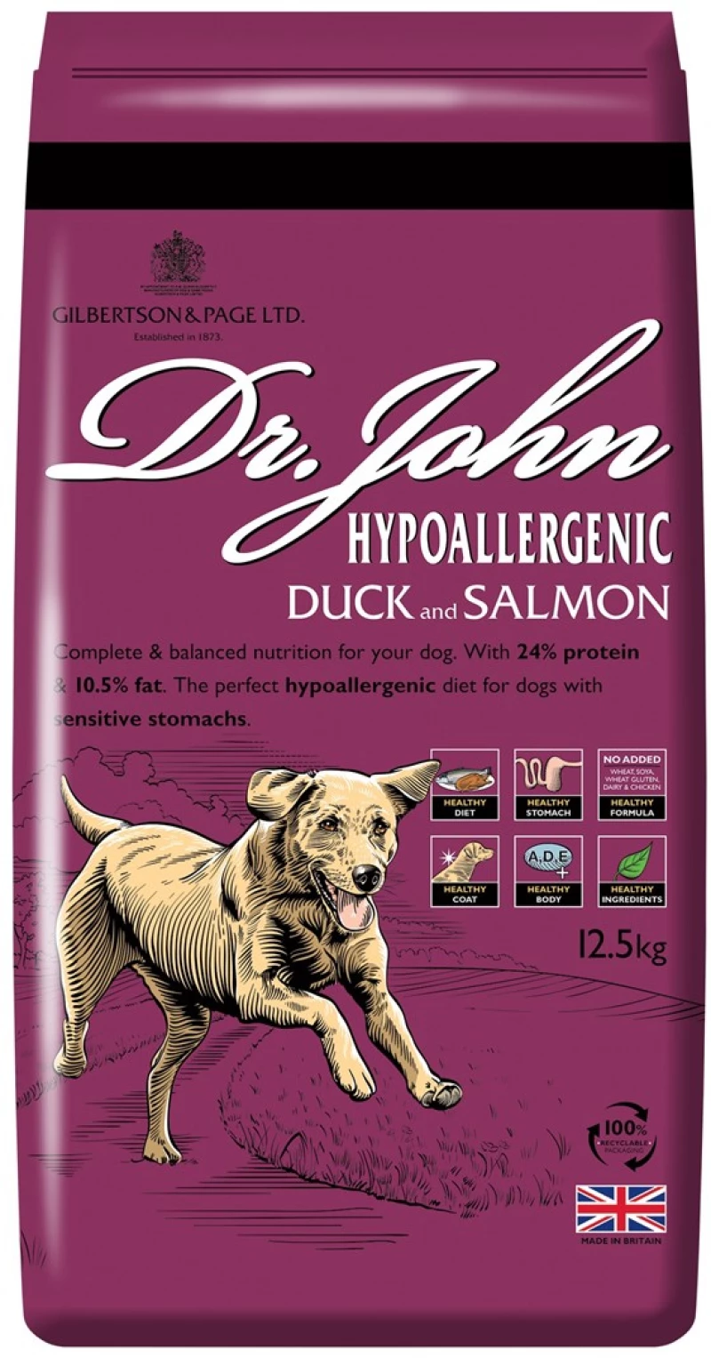 DR JOHN Hypoallergenic Duck with salmon - dry dog food - 12,5kg
