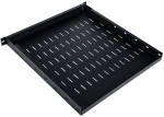Adjustable shelf 19", 1U, depth 500-900 mm, load capacity 100kg, mounting in 4 points, black, screws in set.