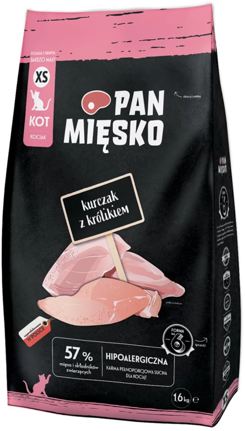 PAN MIĘSKO Chicken with rabbit XS - dry cat food - 1,6kg