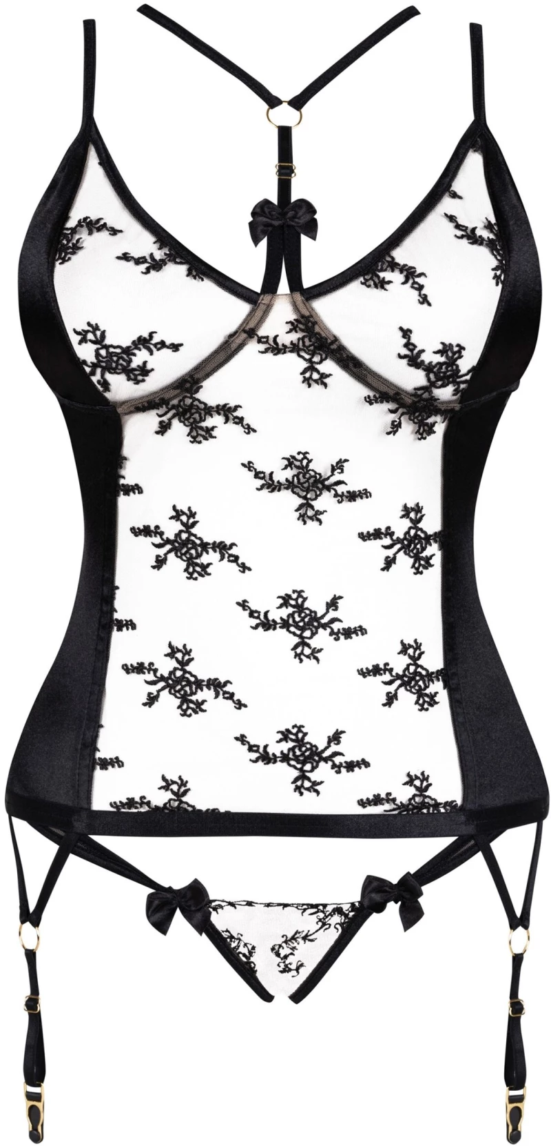 BEAUTY NIGHT FASHION GIANNA CORSET AND THONG BLACK