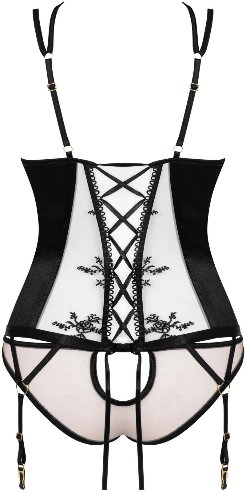 BEAUTY NIGHT FASHION GIANNA CORSET AND THONG BLACK