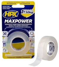 Ταινία Διπλής Όψης Διάφανη MAXPOWER 19mm x 2m HPX HT1902