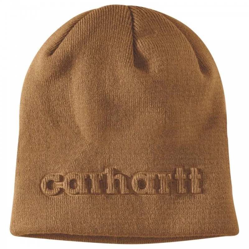 Σκούφος Knit Embossed Beanie Carhartt Brown Carhartt 107002-BRN
