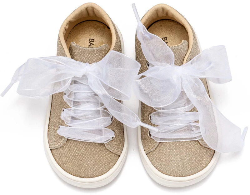 Babywalker Sneaker απο Ύφασμα και Δέσιμο Κορδέλα BW4864 Πλατίνα
