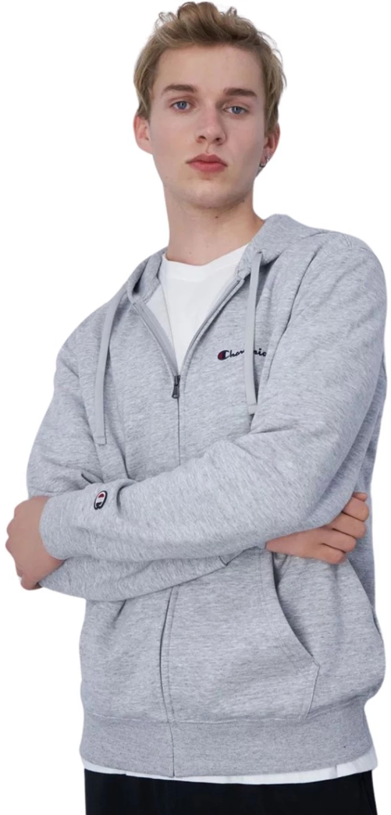 Men's Champion Full Zip Hoodie grey 220260 EM021 L