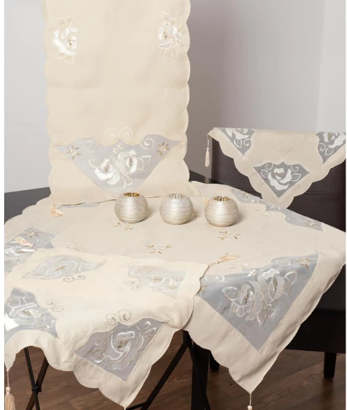 Σετ 7 τεμαχίων (90cm x 90cm 40cm x 110cm 2x60cm x 60cm 2x 40cm x 40cm 140cm x 140cm) 05 μπεζ