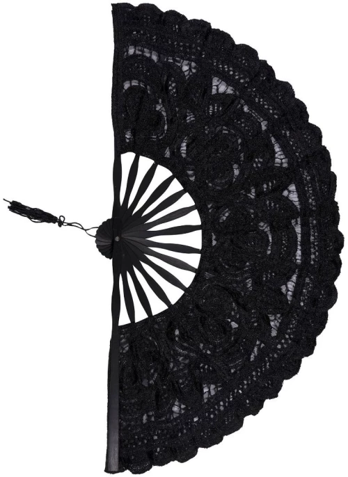 Χειροποίητη βεντάλια (27cm) μαύρη