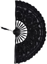 Χειροποίητη βεντάλια (27cm) μαύρη