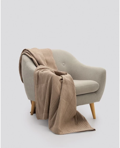 Ζακάρ Κουβέρτα Ανάγλυφη Ρίγα Esperinos - Super Υπέρδιπλη - Γκρι - Μπεζ