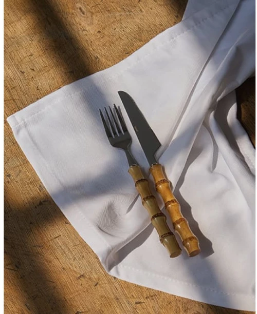 Λευκή Πετσέτα Φαγητού Catering Restaurant Diagonale Άσπρο - 45x45cm - Άσπρο