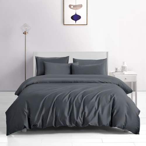 Beauty Home Σετ παπλωματοθήκη υπέρδιπλη Bamboo 300tc Art 12350 Midnight Charm 240x260 Ανθρακί