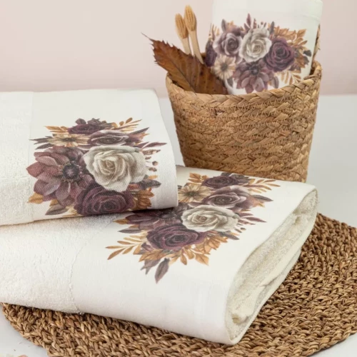 Πετσέτα Προσώπου Gerbera Λευκό 50 x 90 cm