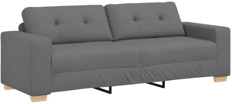 vidaXL Σετ Καναπέ με μαξιλάρι με μαξιλάρι 3 pcs Γκρι ύφασμα