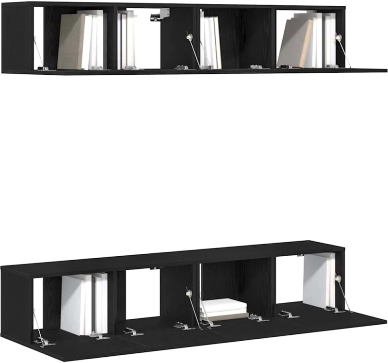 vidaXL Σετ επίπλου τηλεόρασης 4 pcs Μαύρη δρυς 80 x 30 x 30 εκ