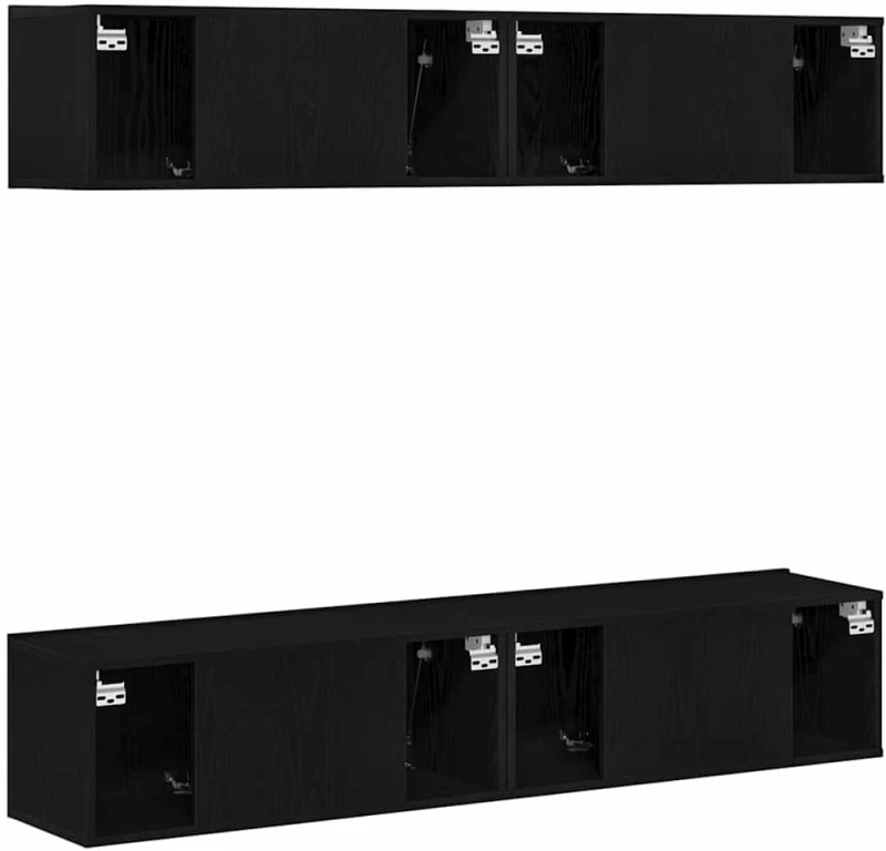 vidaXL Σετ επίπλου τηλεόρασης 4 pcs Μαύρη δρυς 80 x 30 x 30 εκ