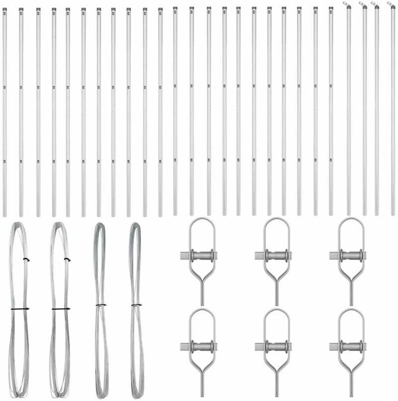 vidaXL Στύλος Περιφράξεων Άλλο 26 pcs Ασημί 3.2 x 3.2 x 150 εκ Ατσάλι