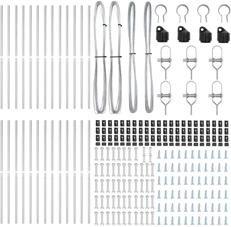 vidaXL Στύλος Περιφράξεων Άλλο 26 pcs Ασημί 3.2 x 3.2 x 150 εκ Ατσάλι